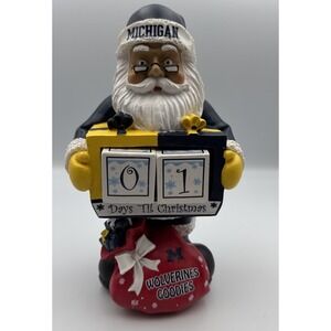 Michigan Wolverines Santa Figure Days Til Christmas‎ Countdown Blocks